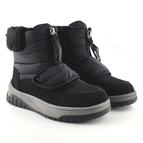 PAJAR Youth Black Winter Waterproof Boots  Velcro Insulated Rated -30c Size US 1 - Picture 1 of 15
